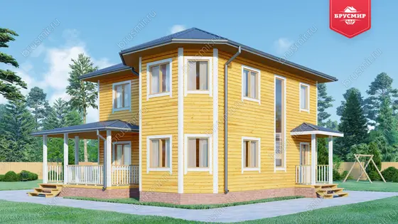 Двухэтажный дом из бруса ДБ №1 - фото 2