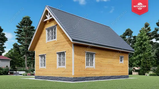 Дом из бруса с мансардой ДБ №52 - фото 2