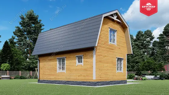 Дом из бруса с мансардой ДБ №72 - фото 3