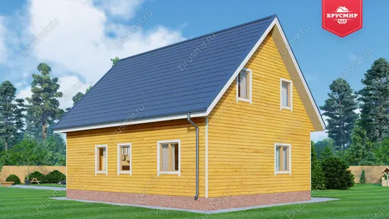 Дом из бруса с мансардой ДБ №107 - фото 3