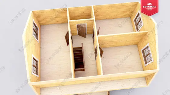 Дом из бруса с мансардой ДБ №29 - фото 6