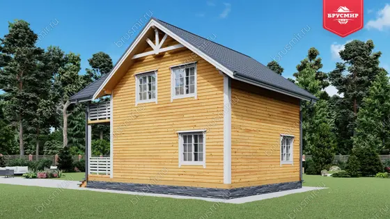 Полутораэтажный дом из бруса ДБ №7 - фото 2