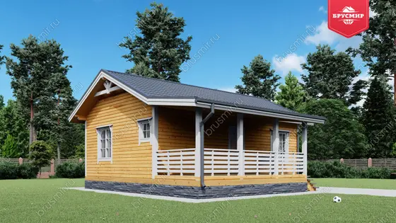 Одноэтажный дом из бруса ДБ №74 - фото 4
