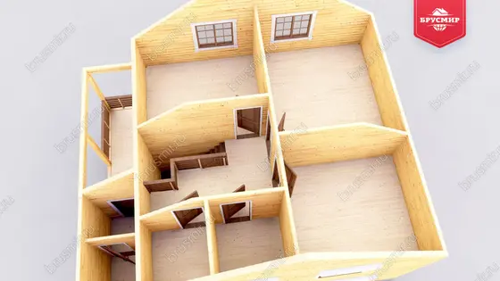 Полутораэтажный дом из бруса ДБ №8 - фото 6