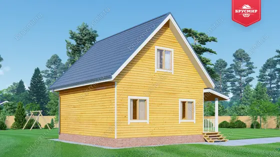 Дом из бруса с мансардой ДБ №90 - фото 4