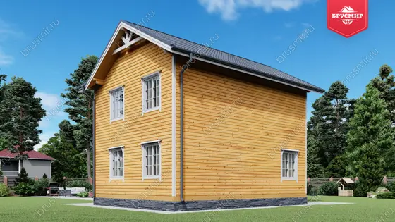 Двухэтажный дом из бруса ДБ №63 - фото 2
