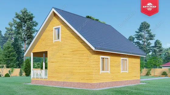 Дом из бруса с мансардой ДБ №58 - фото 3