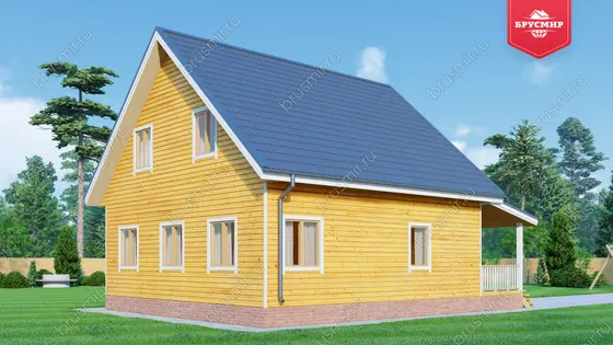 Дом из бруса с мансардой ДБ №117 - фото 3