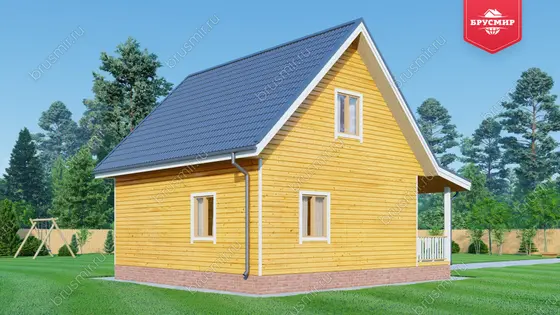 Дом из бруса с мансардой ДБ №118 - фото 3