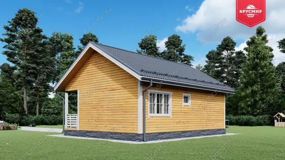 Проект дома из бруса ДБ №177, 48.4м², 1 эт., 3 комн. - фото 2