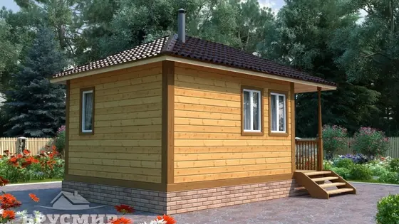 Проект бани из бруса 6х4м №1 - фото 2