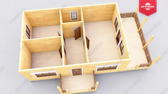 Одноэтажный дом из бруса ДБ №69 - фото 5