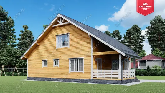 Полутораэтажный дом из бруса ДБ №89 - фото 4