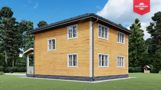 Проект дома из бруса ДБ №178, 121.2м², 2 эт., 5 комн. - фото 2