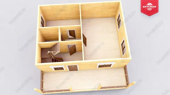 Дом из бруса с мансардой ДБ №84 - фото 5