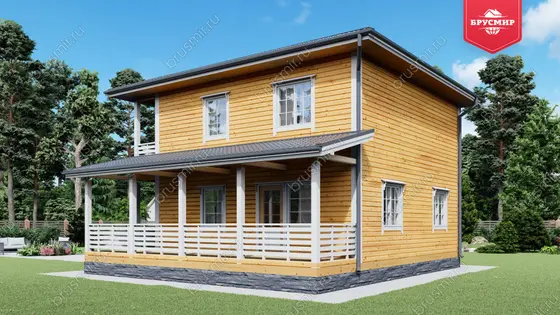 Двухэтажный дом из бруса ДБ №36 - фото 2