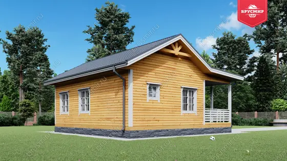 Одноэтажный дом из бруса ДБ №68 - фото 4