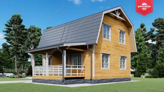 Дом из бруса с мансардой ДБ №67 - фото 2