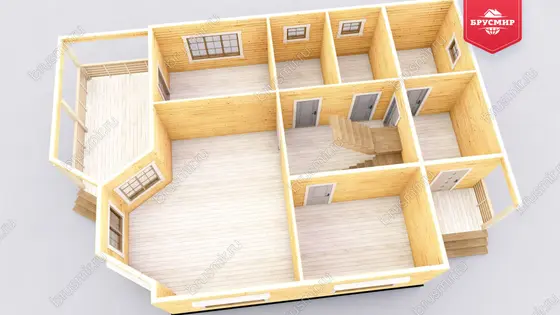 Полутораэтажный дом из бруса ДБ №89 - фото 5