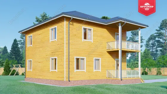 Двухэтажный дом из бруса ДБ №73 - фото 4