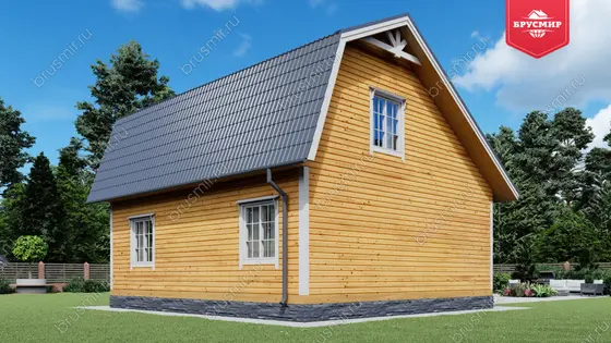 Дом из бруса с мансардой ДБ №79 - фото 3