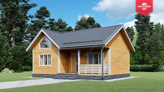 Проект дома из бруса ДБ №177, 48.4м², 1 эт., 3 комн. - фото 1