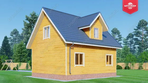 Дом из бруса с мансардой ДБ №103 - фото 3