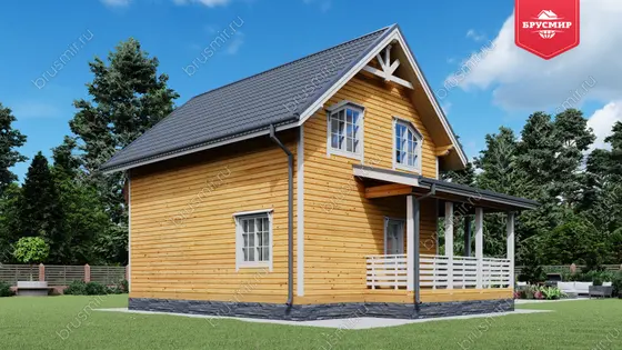 Полутораэтажный дом из бруса ДБ №16 - фото 3