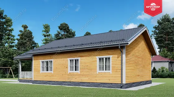 Проект дома из бруса ДБ №183, 79.1м², 1 эт., 3 комн. - фото 3