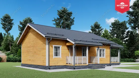 Проект дома из бруса ДБ №183, 79.1м², 1 эт., 3 комн. - фото 4