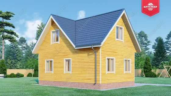 Дом из бруса с мансардой ДБ №57 - фото 4