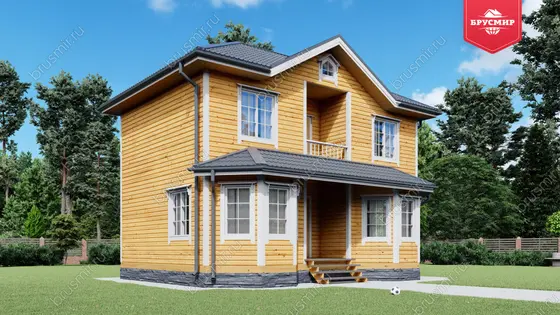 Двухэтажный дом из бруса ДБ №46 - фото 4