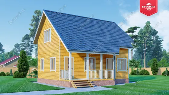Полутораэтажный дом из бруса ДБ №102