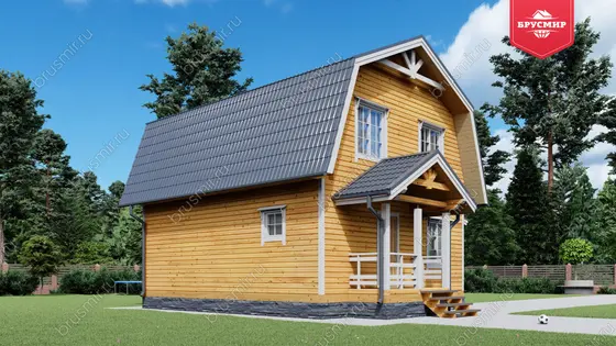 Дом из бруса с мансардой ДБ №67 - фото 4