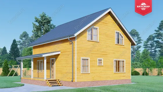 Полутораэтажный дом из бруса ДБ №25