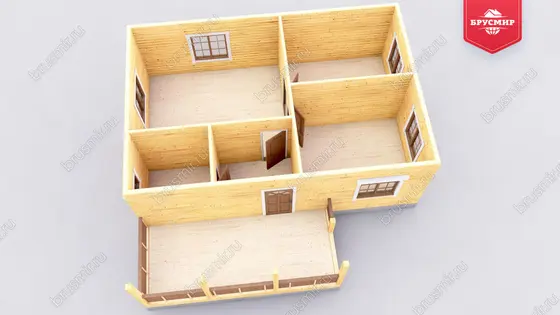 Одноэтажный дом из бруса ДБ №74 - фото 5