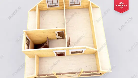 Дом из бруса с мансардой ДБ №84 - фото 6