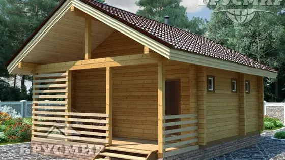 Проект бани из бруса 6х8м №12