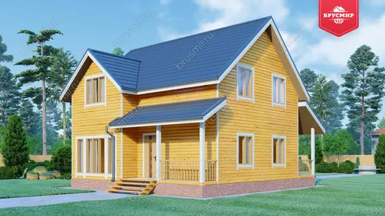 Полутораэтажный дом из бруса ДБ №137