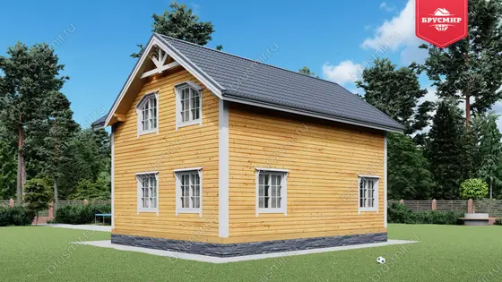 Полутораэтажный дом из бруса ДБ №18 - фото 3