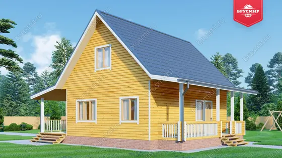 Дом из бруса с мансардой ДБ №126 - фото 4