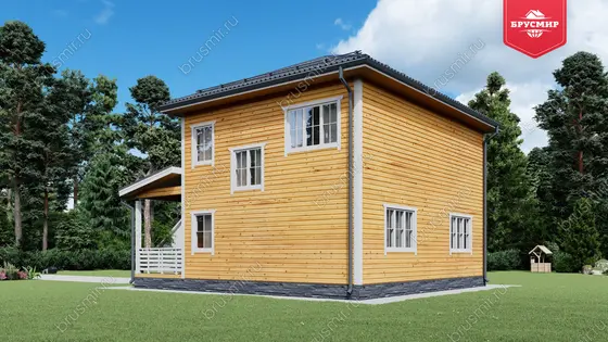 Проект дома из бруса ДБ №189, 128.7м², 2 эт., 5 комн. - фото 2