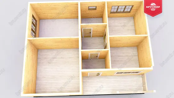 Проект дома из бруса ДБ №177, 48.4м², 1 эт., 3 комн. - фото 5