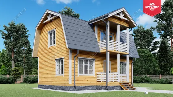 Дом из бруса с мансардой ДБ №72 - фото 4