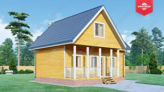 Дом из бруса мансардой ДБ №60 - фото 4