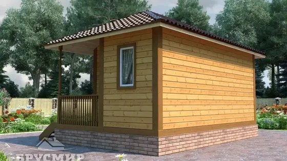 Проект бани из бруса 6х4м №1 - фото 4