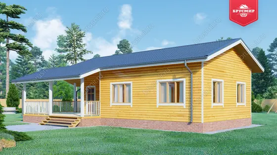 Одноэтажный дом из бруса ДБ №132 - фото 2