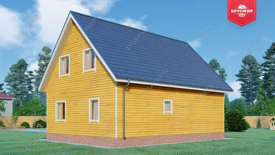 Дом из бруса с мансардой ДБ №75 - фото 2