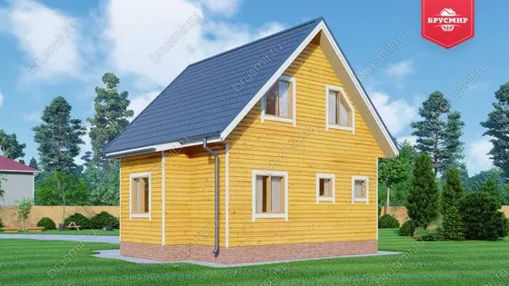 Дом из бруса с мансардой ДБ №88 - фото 3