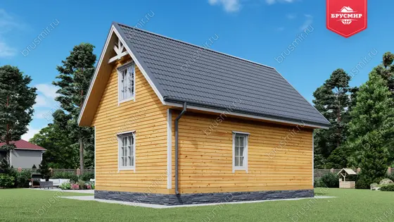 Дом из бруса с мансардой ДБ №22 - фото 2